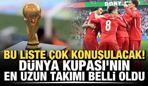 Bu liste &ccedil;ok konuşulacak! D&uuml;nya Kupası'nın en uzun takımı belli oldu