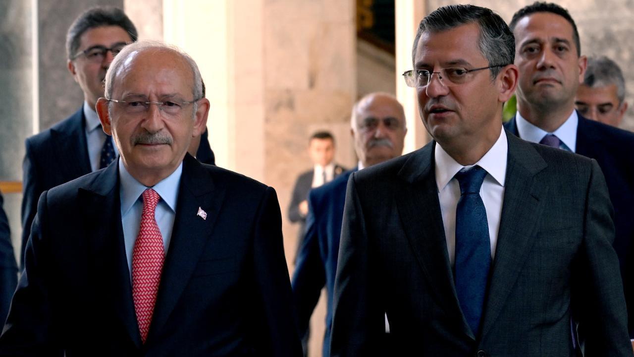 CHP Genel Başkanı Kemal Kılıçdaroğlu ve Grup Başkanı Özgür Özel'in siyasi durumunu gösteren görsel.