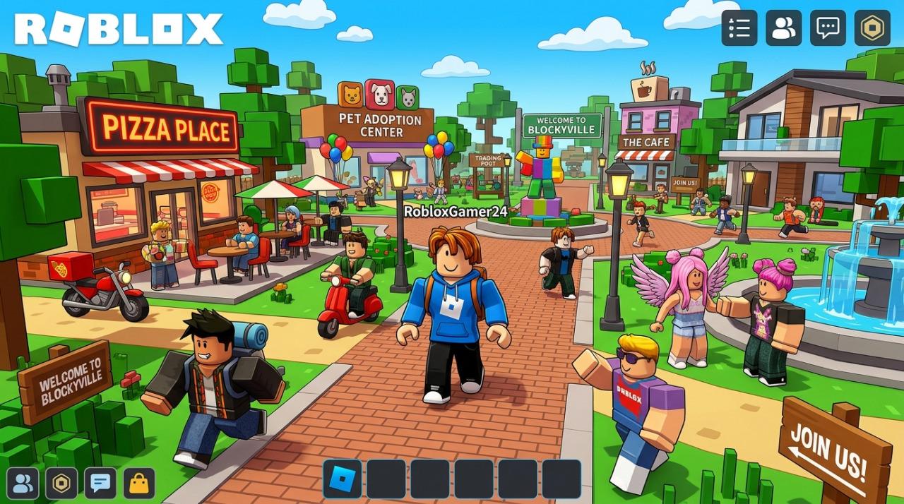 Roblox oyun platformunun yeni ebeveyn kontrolü sistemini tanıtan görsel.