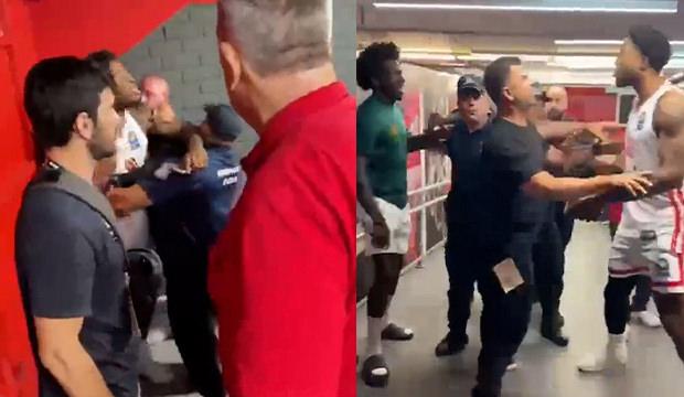 Yunan derbisinde skandal g&ouml;r&uuml;nt&uuml;ler: Ma&ccedil; bitti yumruklar konuştu! 