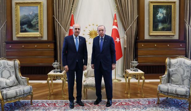 Cumhurbaşkanı Erdoğan, TBMM Başkanı Kurtulmuş'u kabul etti