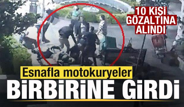 Esnafla motokuryeler birbirine girdi