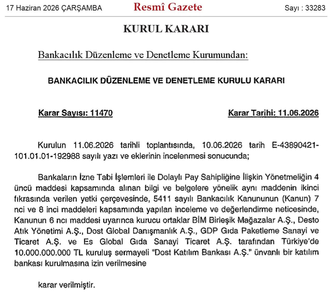 Tam 10 milyar lira sermayeyle banka kuruluyor! Ortaklar arasında dev şirketler var!