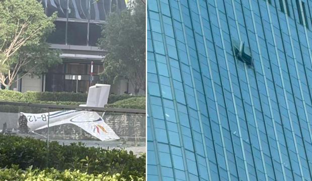 108 katlı g&ouml;kdelene u&ccedil;ak &ccedil;arptı