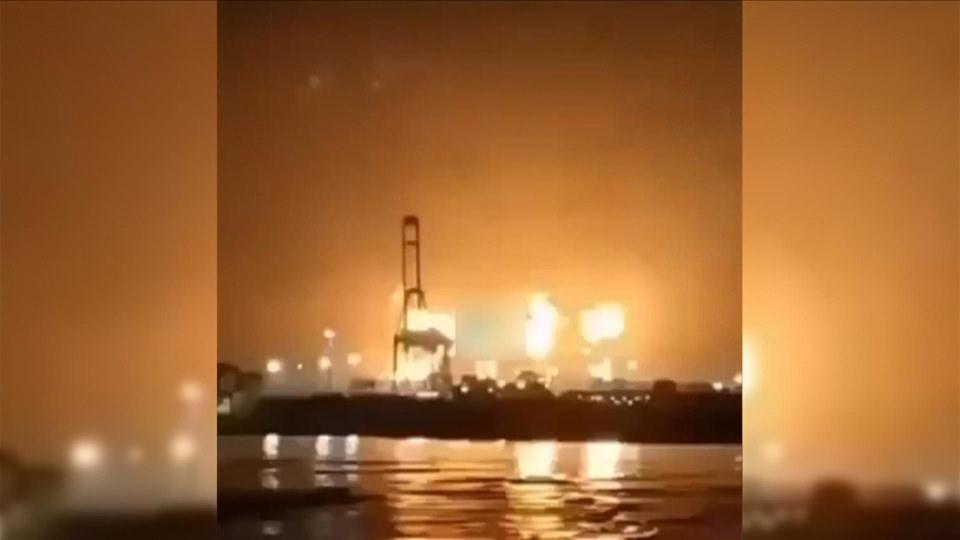 Katar'daki patlamanın ardından bölgeden genel bir görünüm.