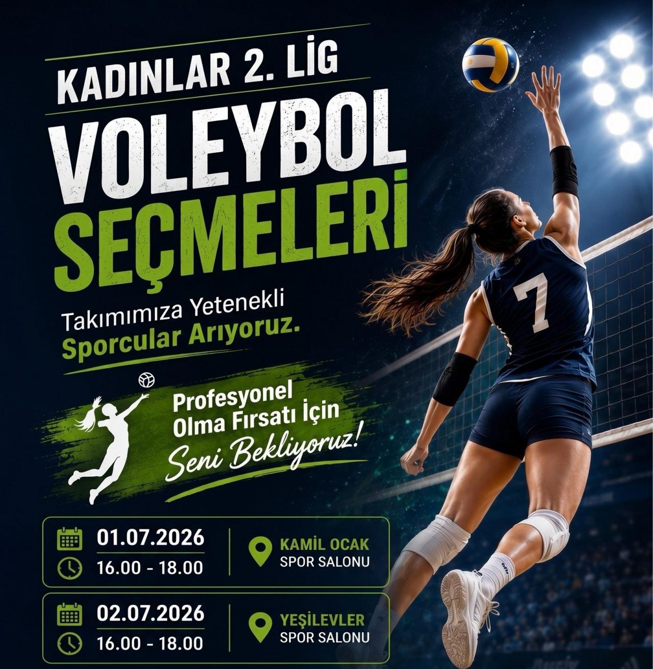 Kadınlar 2'nci Lig Voleybol Takım Seçmeleri başlıyor.