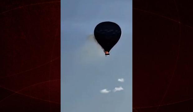 Brezilya'da sıcak hava balonunda yaşanan dehşet anları kameralara yansıdı