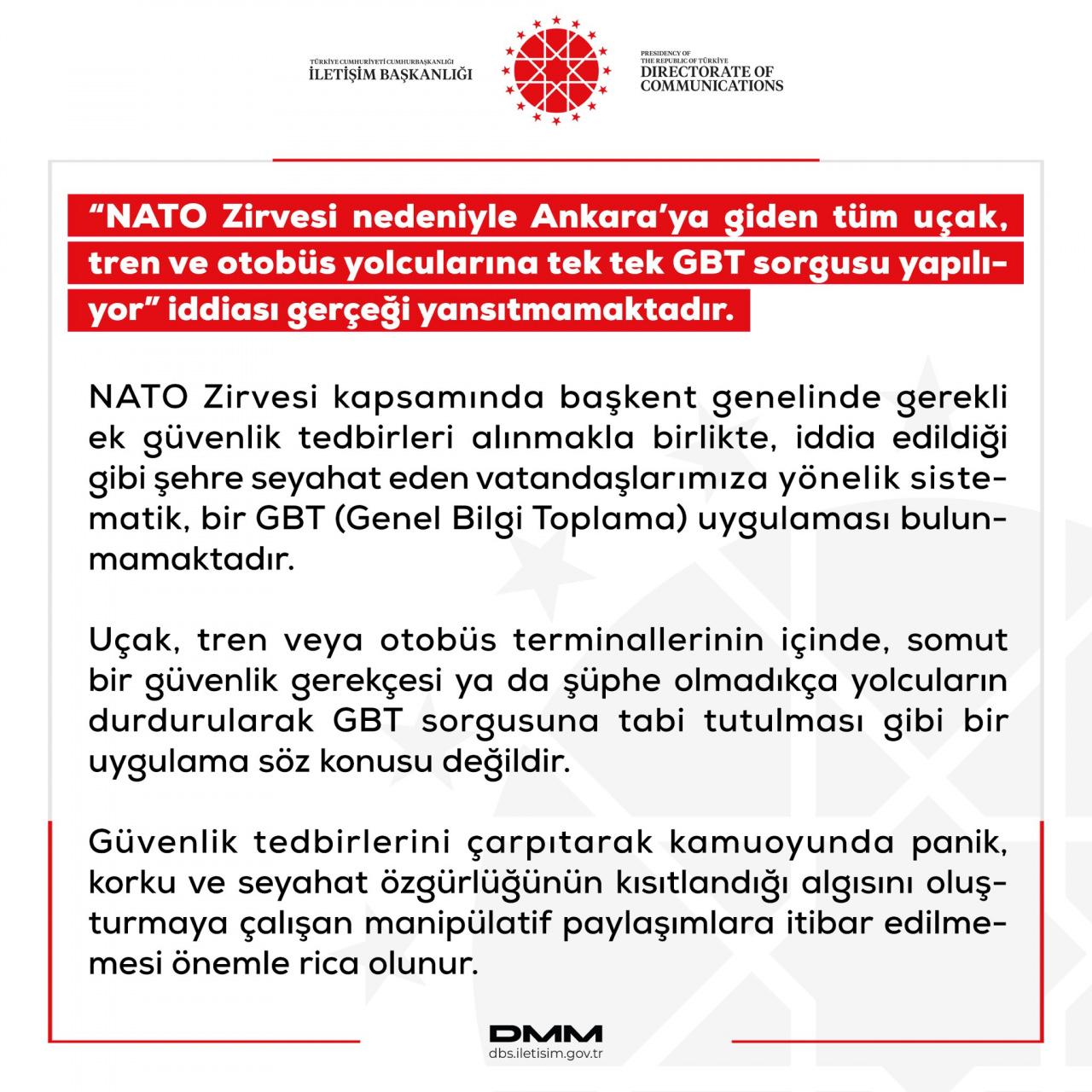 İletişim Başkanlığı tarafından yapılan açıklama