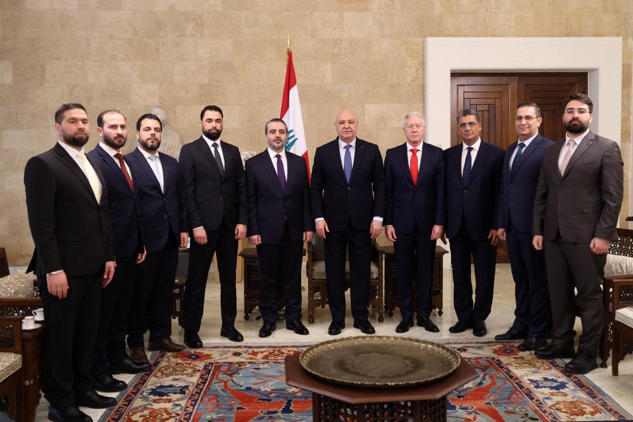 Lübnan Cumhurbaşkanı Joseph Avn, Suriye Dışişleri Bakanı Esad Hasan Şeybani'yi başkent Beyrut'taki Baabda Sarayı'nda kabul etti.