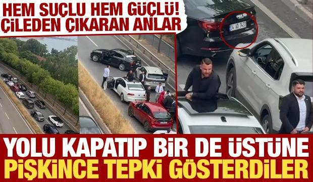 Hem su&ccedil;lu hem g&uuml;&ccedil;l&uuml;: Yolu kapatıp bir de &uuml;t&uuml;ne pişkince tepki g&ouml;sterdiler