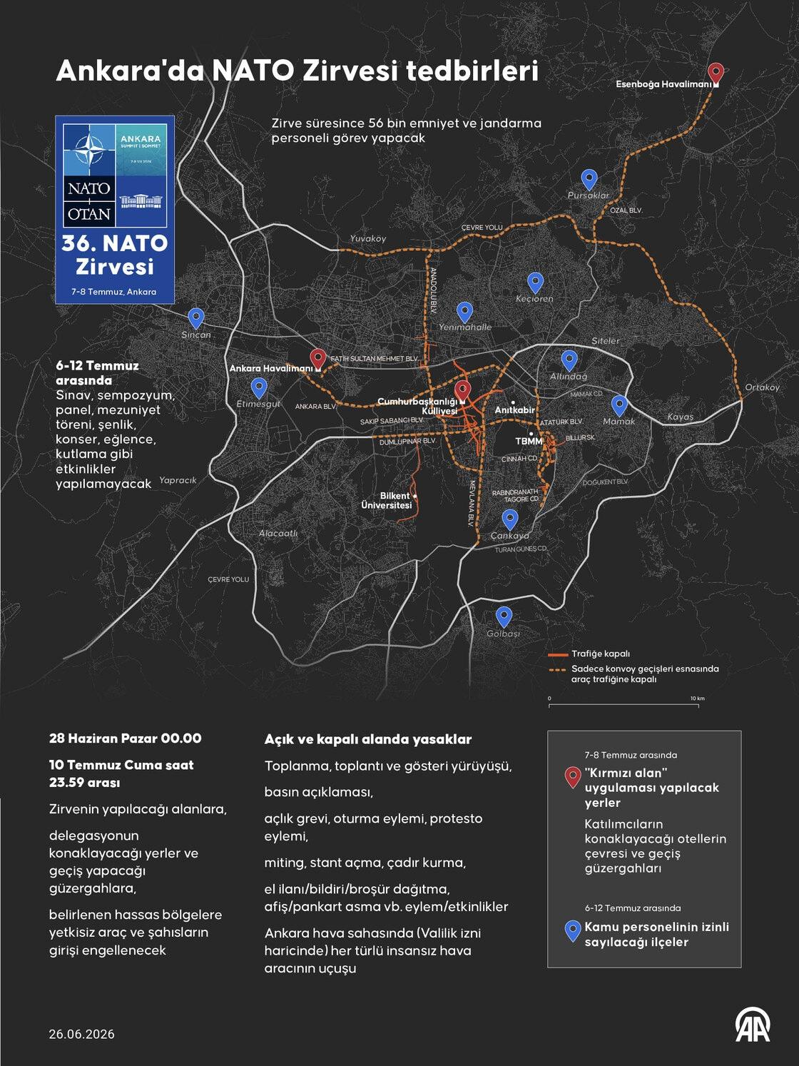 Ankara’da NATO zirvesi tedbirleri.