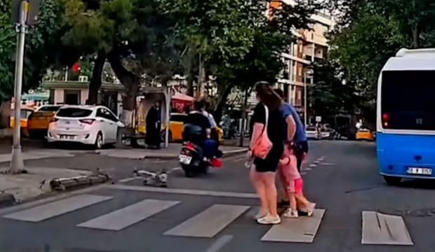 Yol vermeyen motorcuya skuter fırlattı: Hatalar zinciri pahalıya m&acirc;l oluyordu