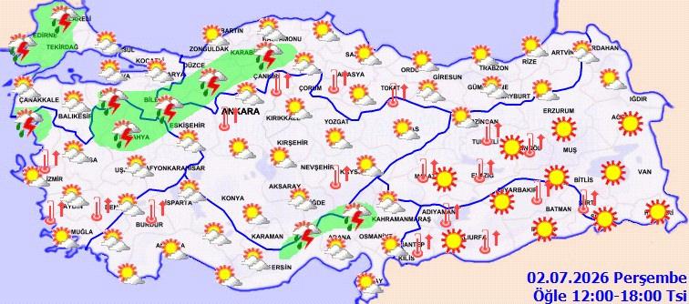 2 Temmuz 2026 hava durumu