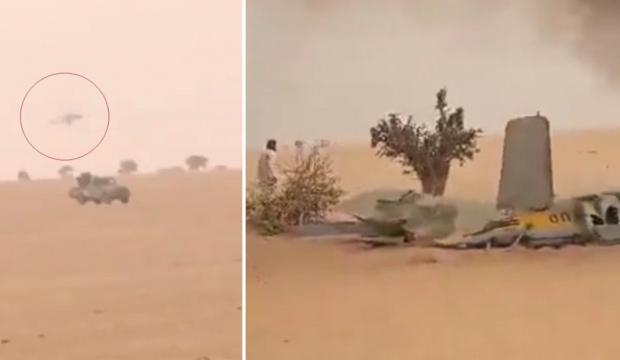 Afrika'da sıcak temas! Rus helikopterini b&ouml;yle d&uuml;ş&uuml;rd&uuml;ler!