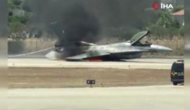 Yunan F-16'sı alev aldı