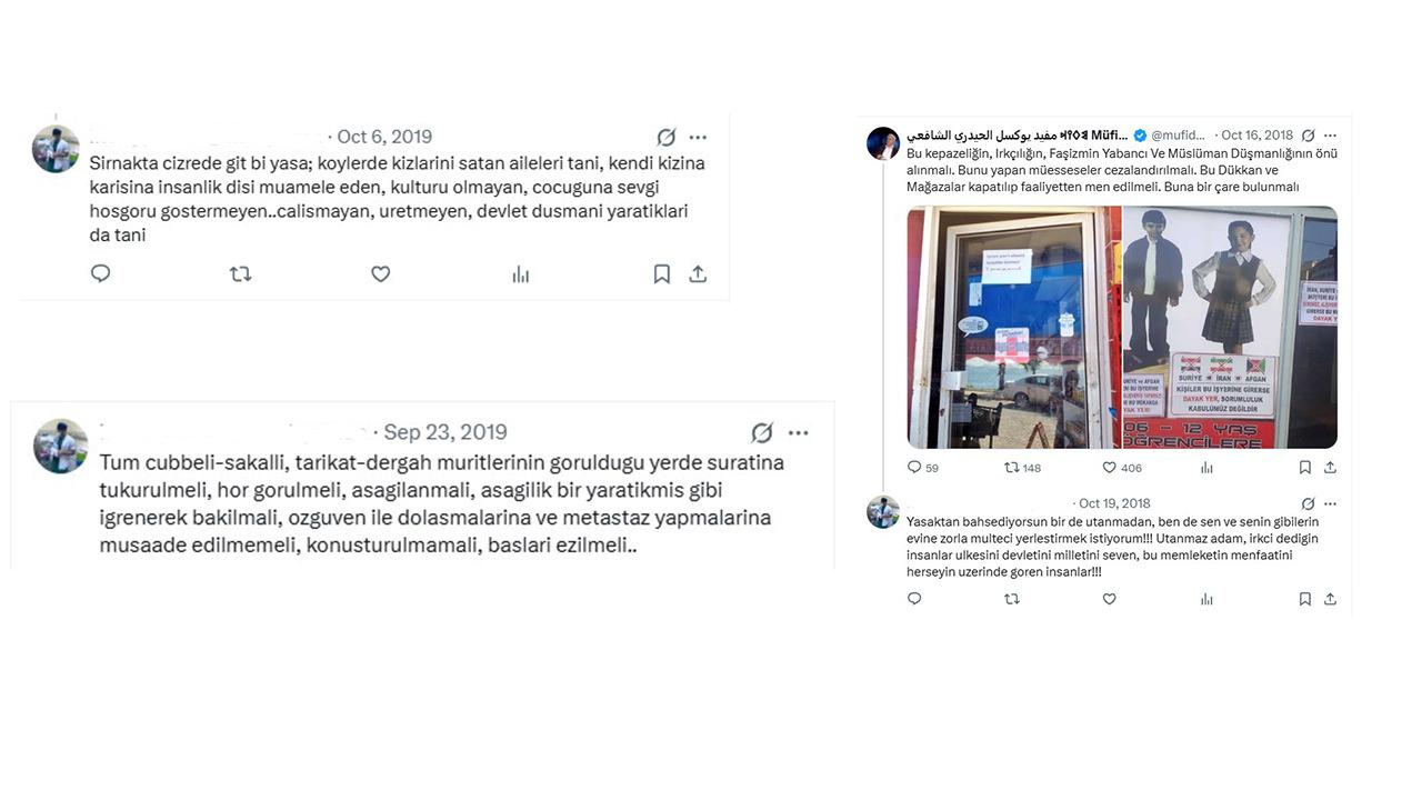 İlteriş Y.'nin X hesabı incelenecek olursa, ağır şekilde 'ırkçı', 'aşağılayıcı', 'nefret' içerikli paylaşımlar yaptığı görülebilir.