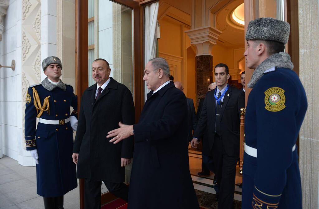 Cumhurbaşkanı İlham Aliyev ve İsrail Başbakanı Binyamin Netanyahu birlikte.