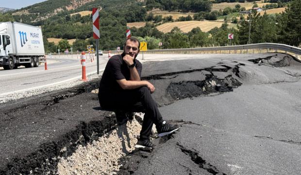 İki ili birbirine bağlayan yolda korkutan manzara: Kara yolu par&ccedil;alandı!