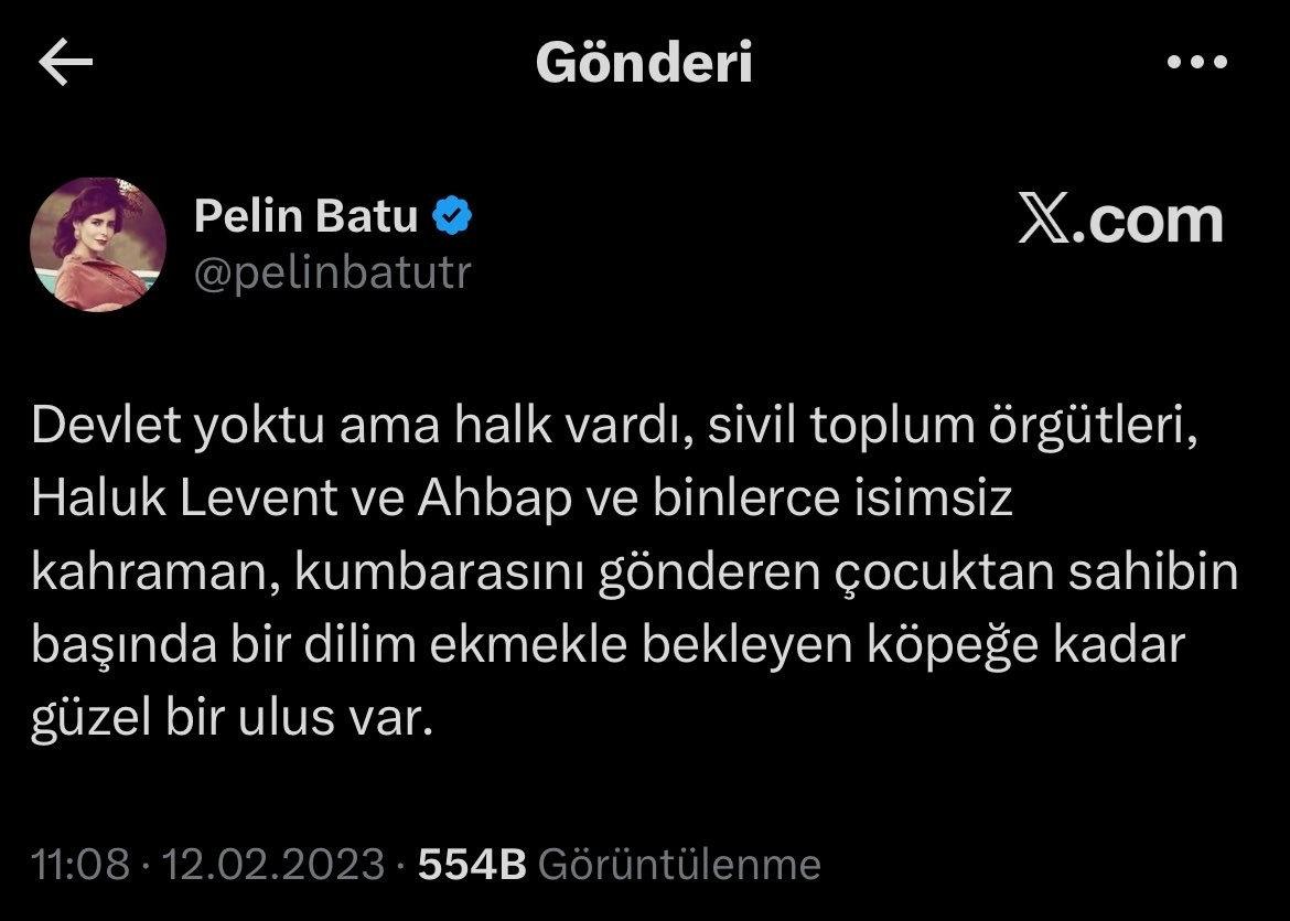 Pelin Batu'nun sildiği paylaşım