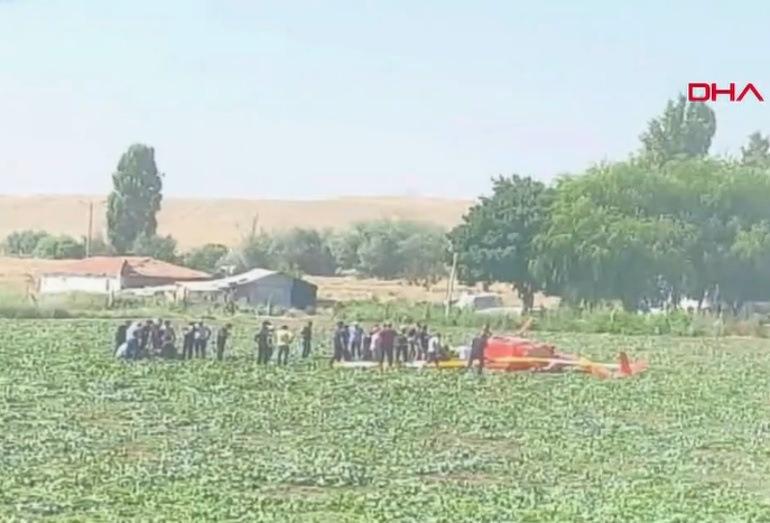 Ankara'da düşen eğitim helikopterinin enkazından görüntüler.