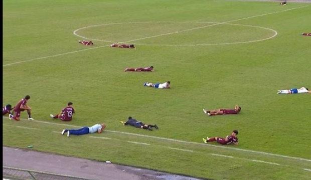 Arı s&uuml;r&uuml;s&uuml; sahayı bastı: Final ma&ccedil;ı b&ouml;yle durdu