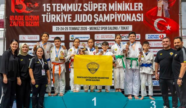 Konyalı minik judocular T&uuml;rkiye Şampiyonası'na damga vurdu! 8 madalya birden