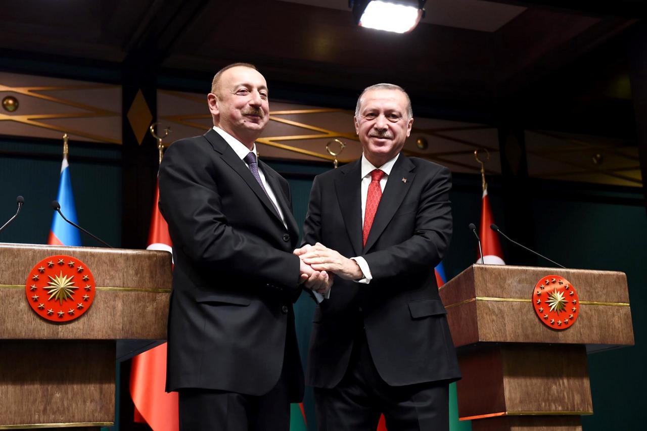 İlham Aliyev ve Recep Tayyip Erdoğan