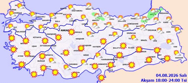 4 Ağustos hava durumu