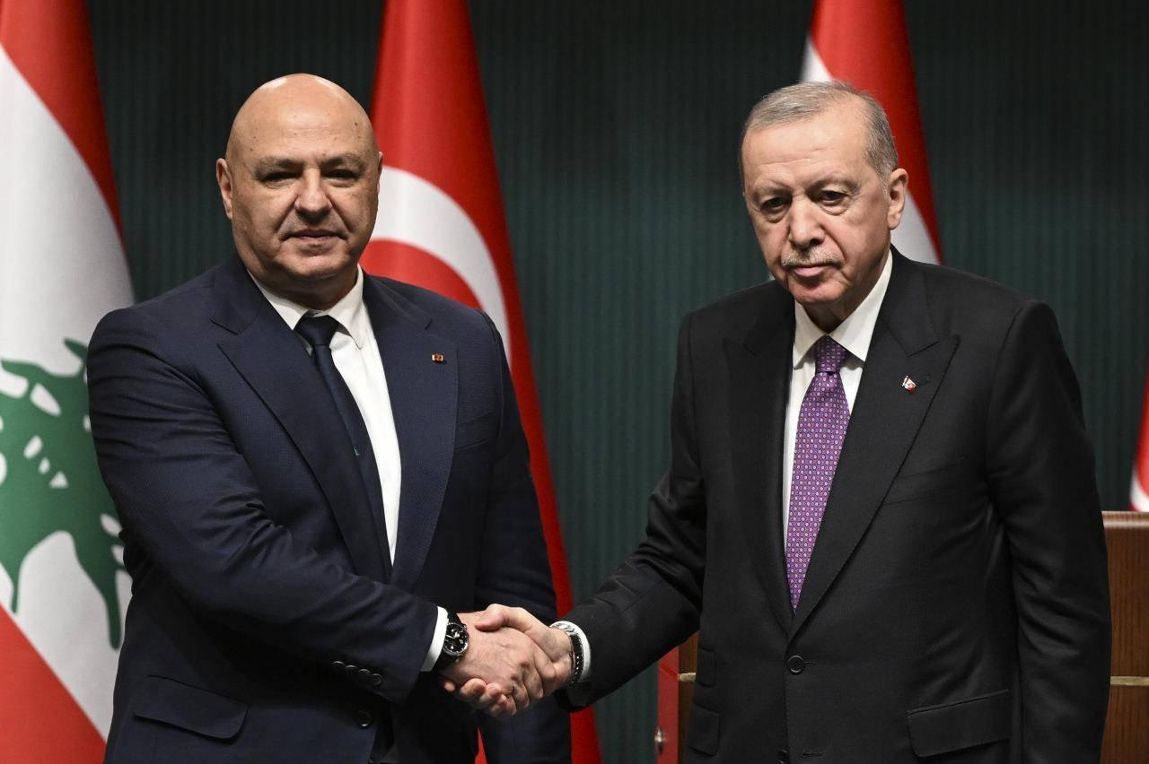 Lübnan Cumhurbaşkanı Joseph Avn ve Cumhurbaşkanı Recep Tayyip Erdoğan