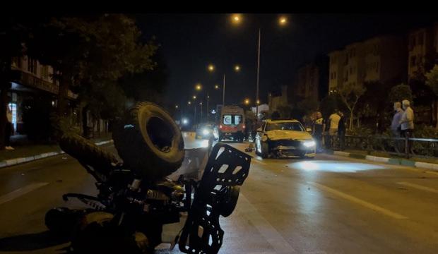 Bursa'daki dehşet anları ortaya &ccedil;ıktı: 150 km hızla gelen ara&ccedil; ATV'yi b&ouml;yle bi&ccedil;ti!