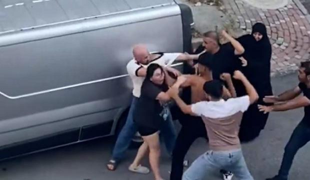 &Ccedil;ekmek&ouml;y'de komşular birbirine girdi: Tekmeler ve yumruklar havada u&ccedil;uştu