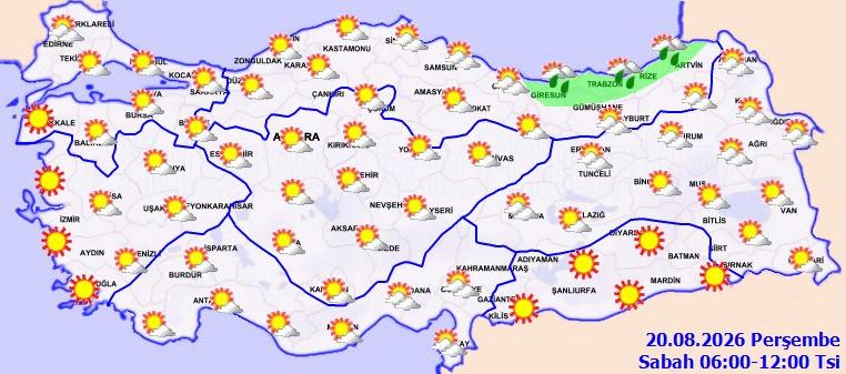 20 Ağustos hava durumu