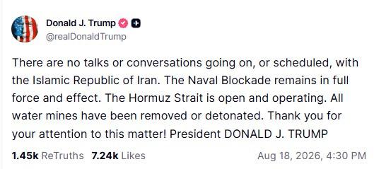 Trump'ın ilgili paylaşımı