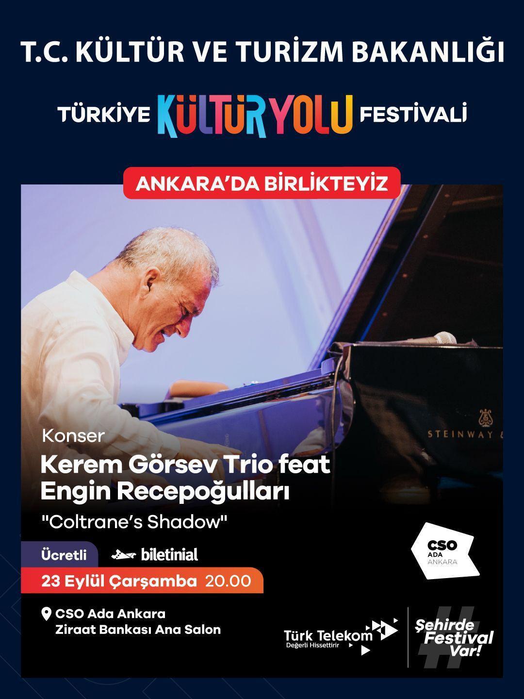Kerem Görsev Trio feat Engin Recepoğulları konseri.