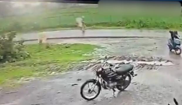 Hindistan'da yolda y&uuml;r&uuml;yen kadına yıldırım isabet etti