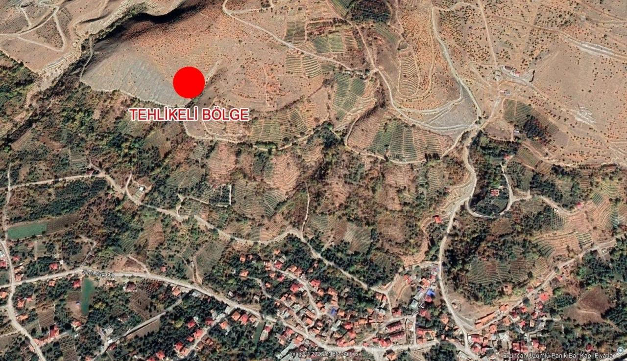 Yüksek heyelan riski uyarısı yapılan bölge haritada işaretlendi. 