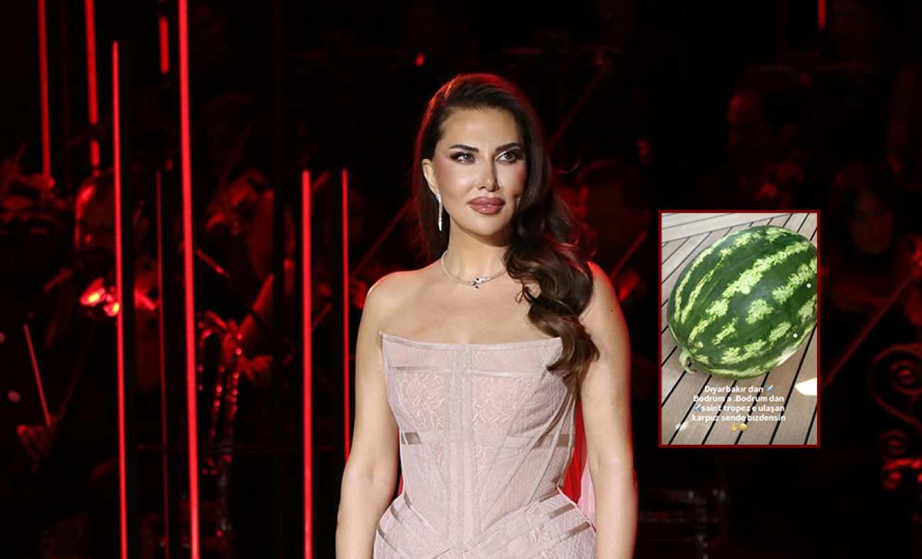 Ebru Yaşar'ın Diyarbakır karpuzu isteği şaşırttı! iyarbakır'dan Saint-Tropez'ye getirtti