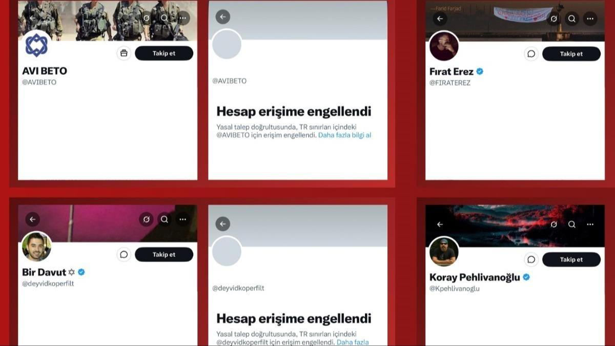 İsrail yanlısı oldukları tespit edilen 4 hesaba erişim engeli getirildi