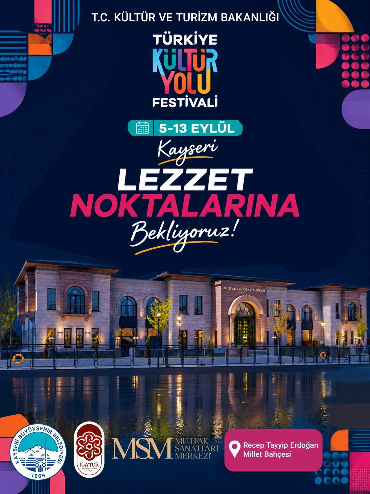 Kayseri Kültür Yolu Festivali bilgi afişi. 