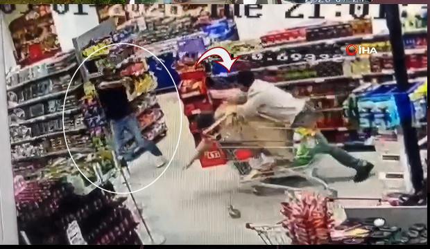 Markette kızılca kıyamet koptu, ortalık savaş alanına d&ouml;nd&uuml;