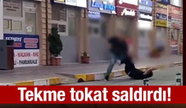 G&uuml;r&uuml;lt&uuml; kavgasında birbirlerine tekme tokat saldırdılar