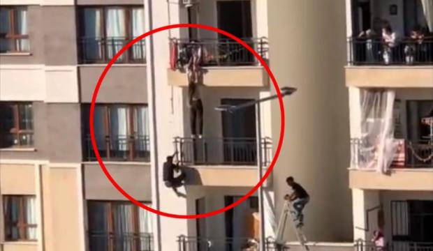 G&uuml;n&uuml;n kahramanı: Katları tırmanıp &ccedil;ocuğu &ouml;l&uuml;m&uuml;n kıyısından aldı