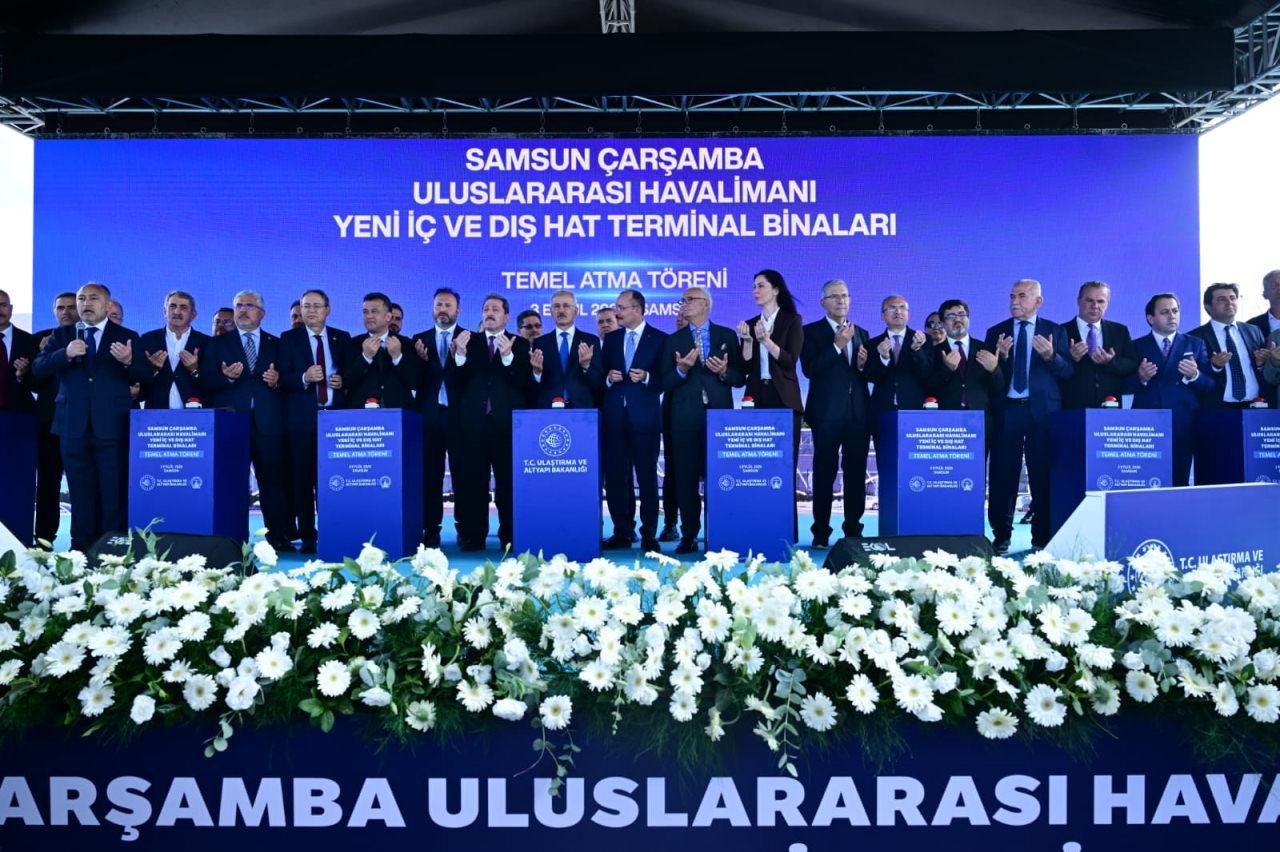 Samsun Çarşamba Havalimanı'na kazandırılacak yeni terminal binasının temel atma töreni 