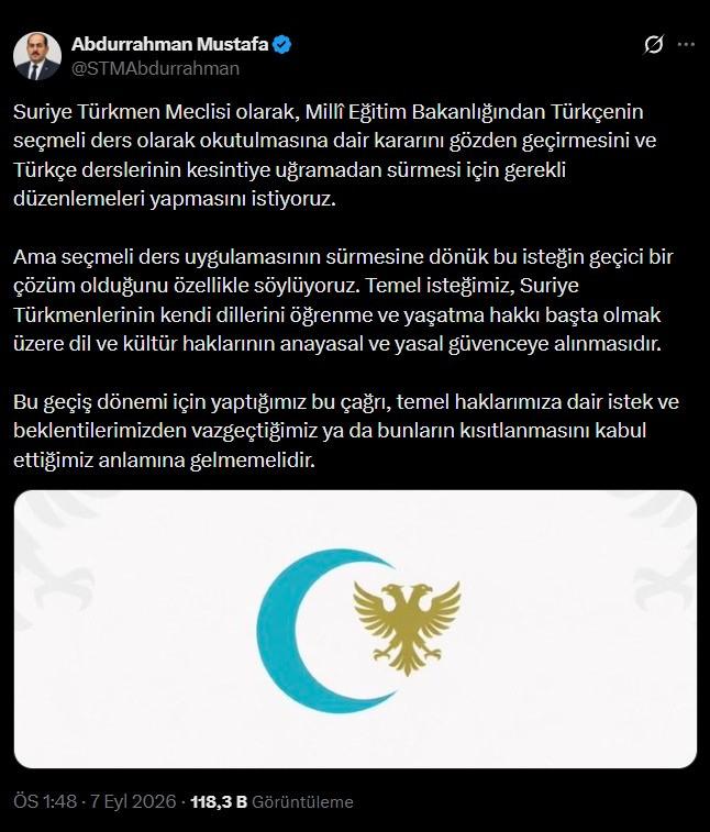 Suriye Türkmen Meclisi Başkanı ve Halep Milletvekili Abdurrahman Mustafa