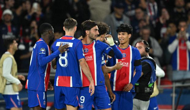PSG'den g&ouml;vde g&ouml;sterisi! Şampiyonlar Ligi'nde 6 goll&uuml; zafer