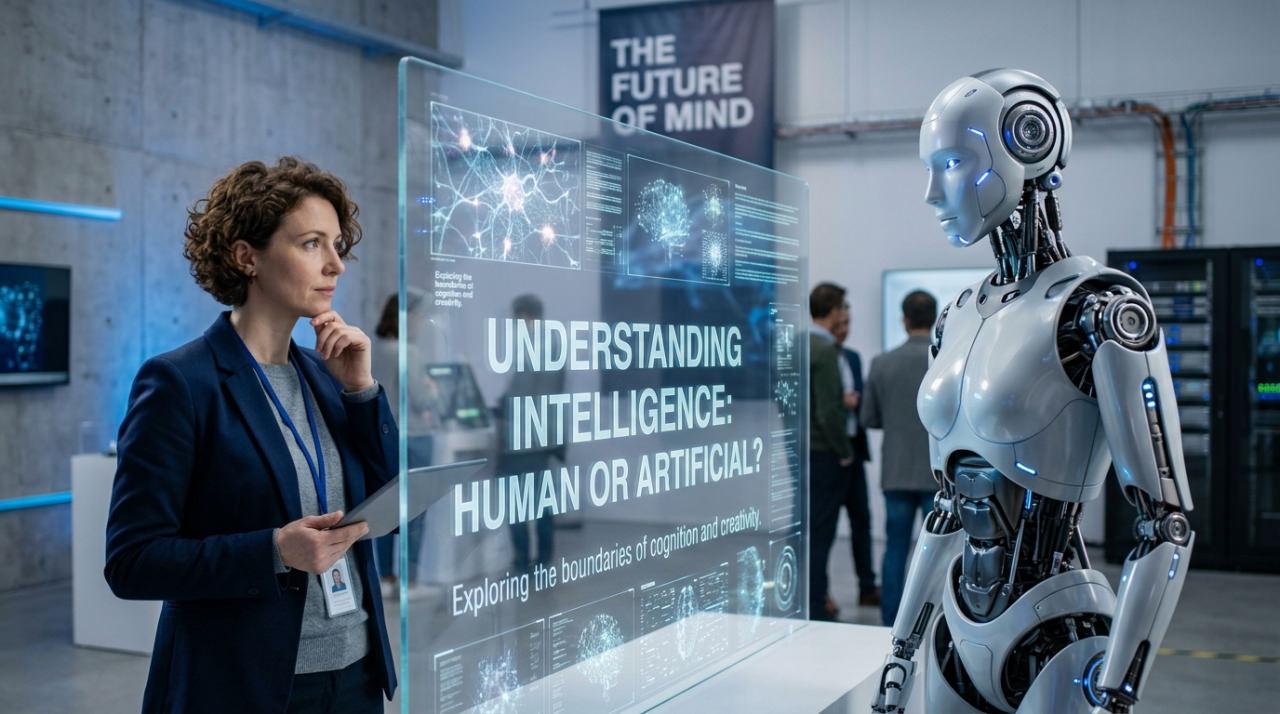 İnsan ve yapay zeka robotu
