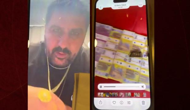 "Vanlı Kara Haydar" lakaplı ş&uuml;phelinin d&ouml;viz dolu para g&ouml;r&uuml;nt&uuml;leri ortaya &ccedil;ıktı