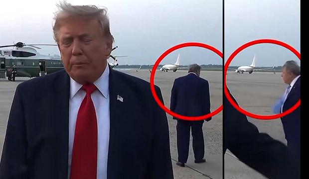  Trump'ın basın a&ccedil;ıklamasındaki gizemli kişi sosyal medyada g&uuml;ndem oldu