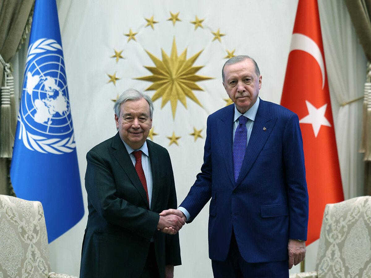 Cumhurbaşkanı Recep Tayyip Erdoğan, Birleşmiş Milletler (BM) Genel Sekreteri Antonio Guterres ile Cumhurbaşkanlığı Külliyesi'nde bir araya geldi, Mart 2026