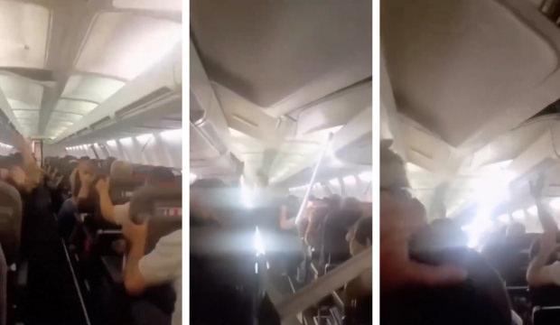 İran'da korku dolu anlar: Boeing 737 acil iniş yaptı, tavan panelleri &ccedil;&ouml;kt&uuml;